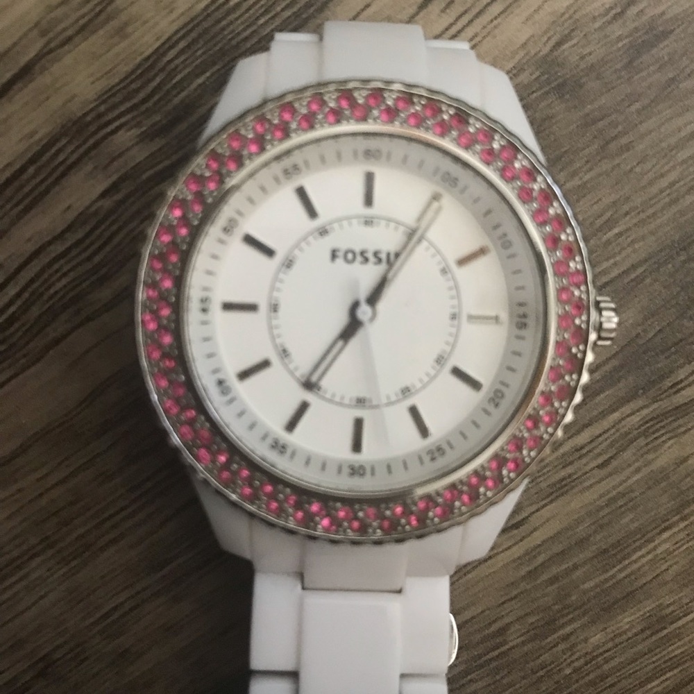 Women’s ceramic fossil watch